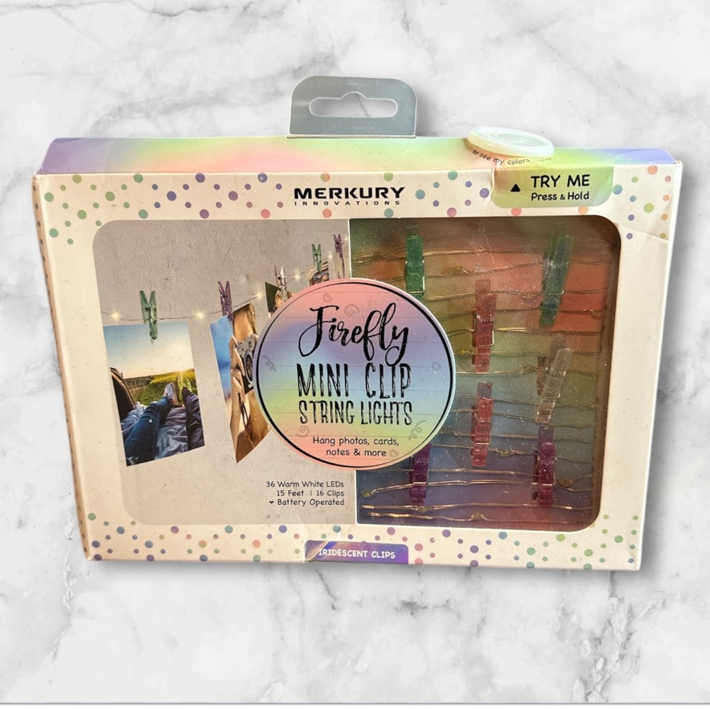Merkury Firefly multicolored warm LED Mini Clip String Lights